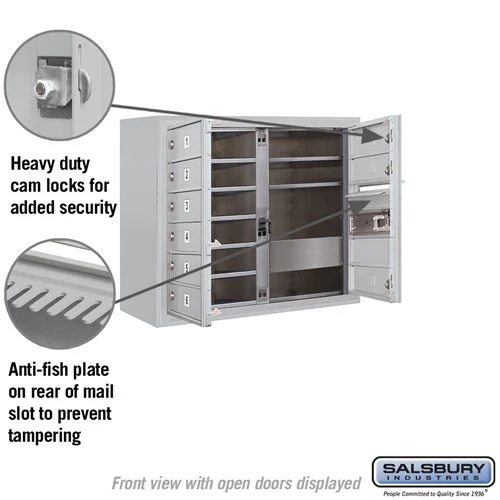 6 Door High Surface Mounted Parcel Locker with 2 Parcel Lockers in Aluminum with USPS Access - Image 7
