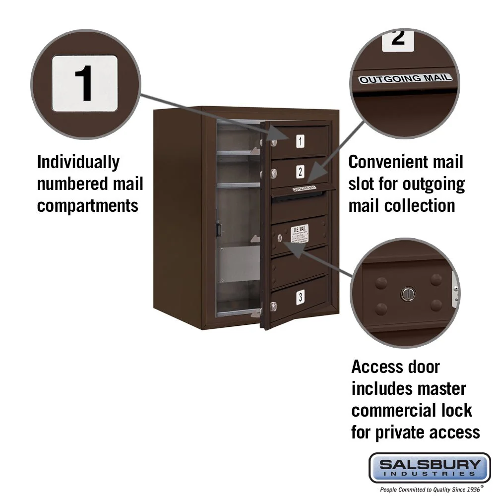6-Door High Surface Mounted Bronze Mailbox with Private Access - Image 2