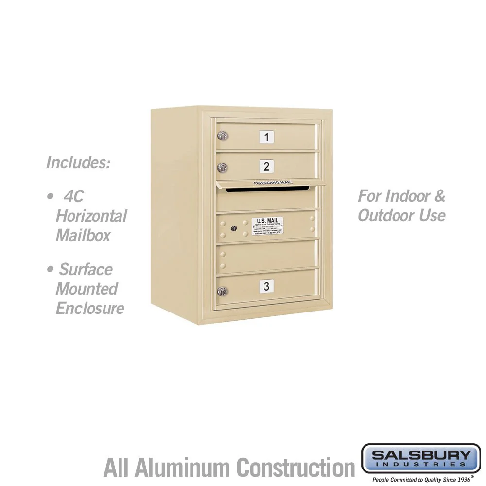 6 Door High Surface Mounted 4C Horizontal Mailbox with USPS Access