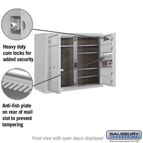 6 Door High Surface Mounted 4C Horizontal Mailbox with Parcel Locker and USPS Access - Image 3