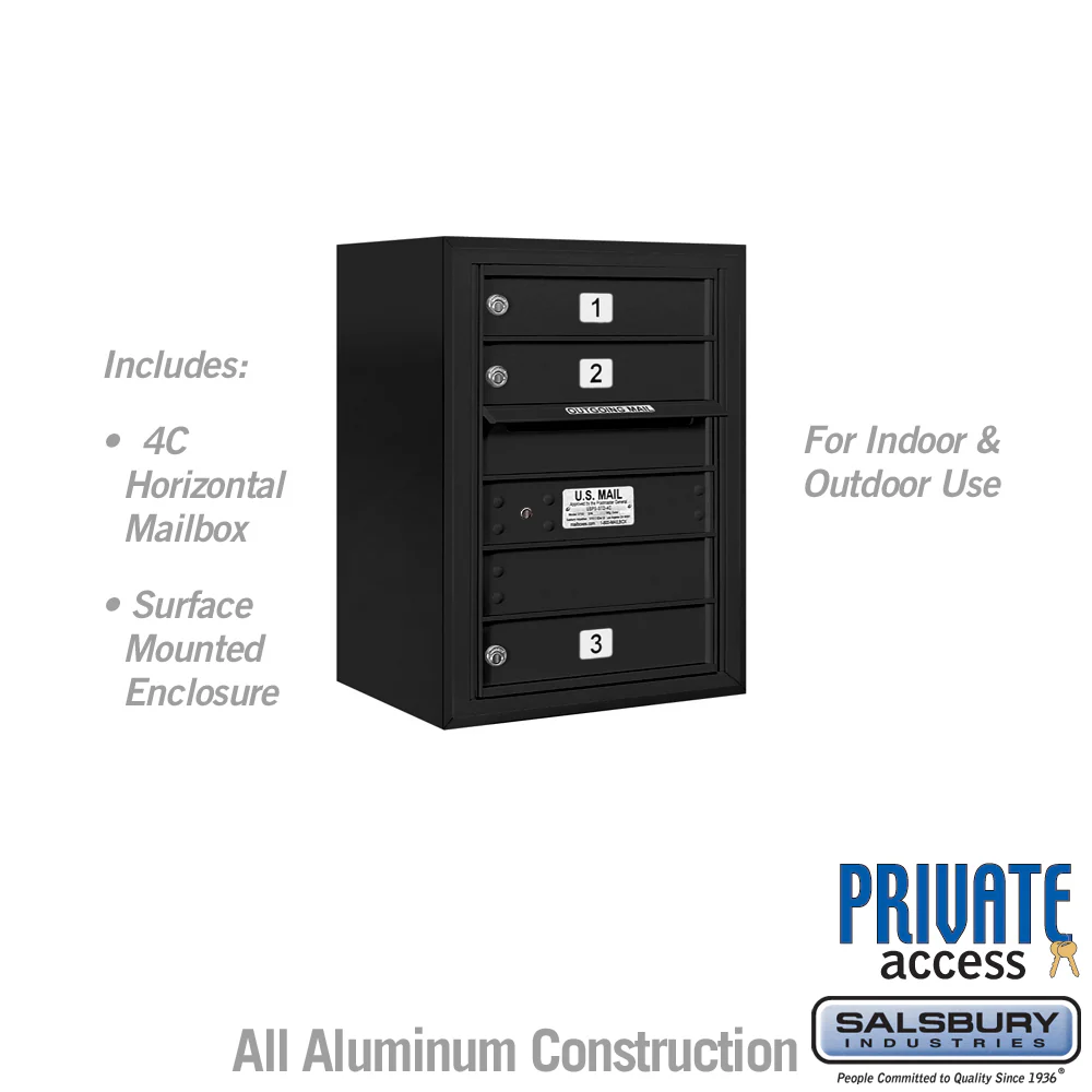 6 Door High Surface Mounted 4C Horizontal Mailbox with Private Access