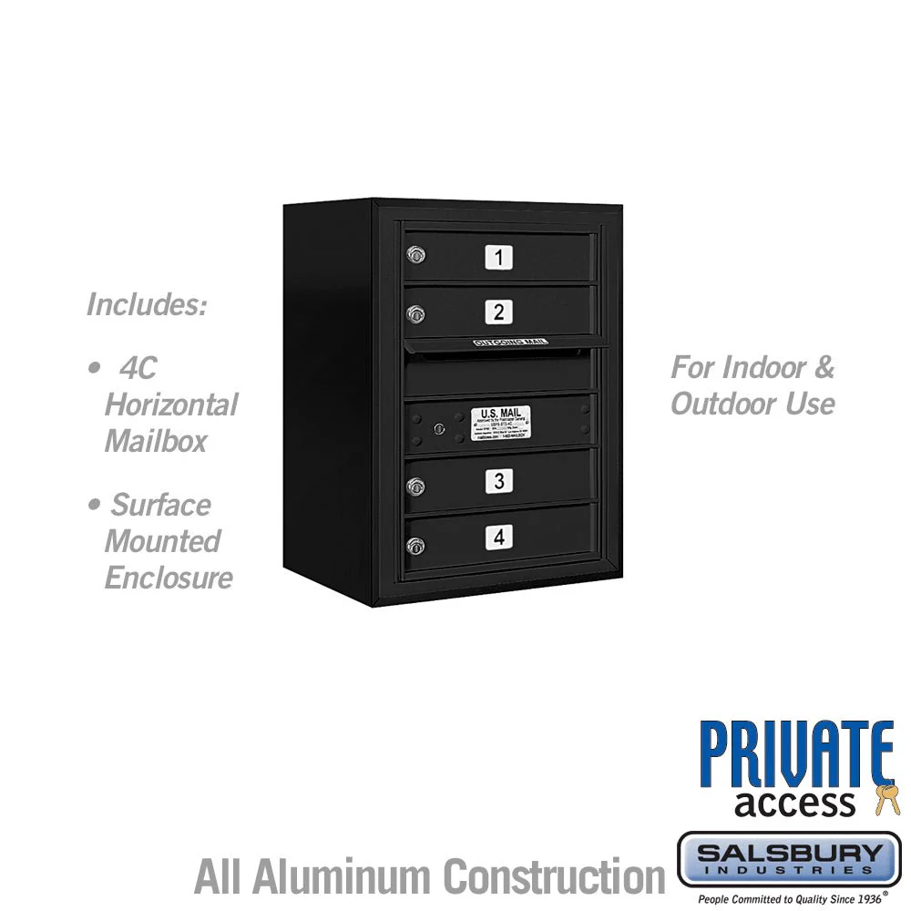 6-Door High Surface Mounted 4C Horizontal Mailbox with Private Access