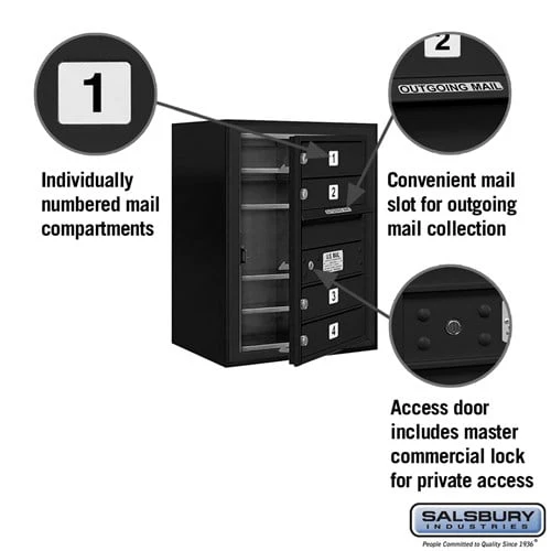 6-Door High Surface Mounted 4C Horizontal Mailbox with Private Access - Image 2