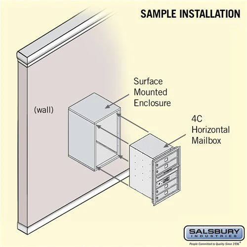 6-Door High Surface Mounted 4C Horizontal Mailbox with Private Access - Image 4