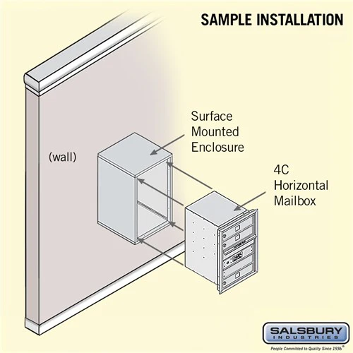 6 Door High Surface Mounted 4C Horizontal Mailbox with Private Access in Sandstone - Image 4