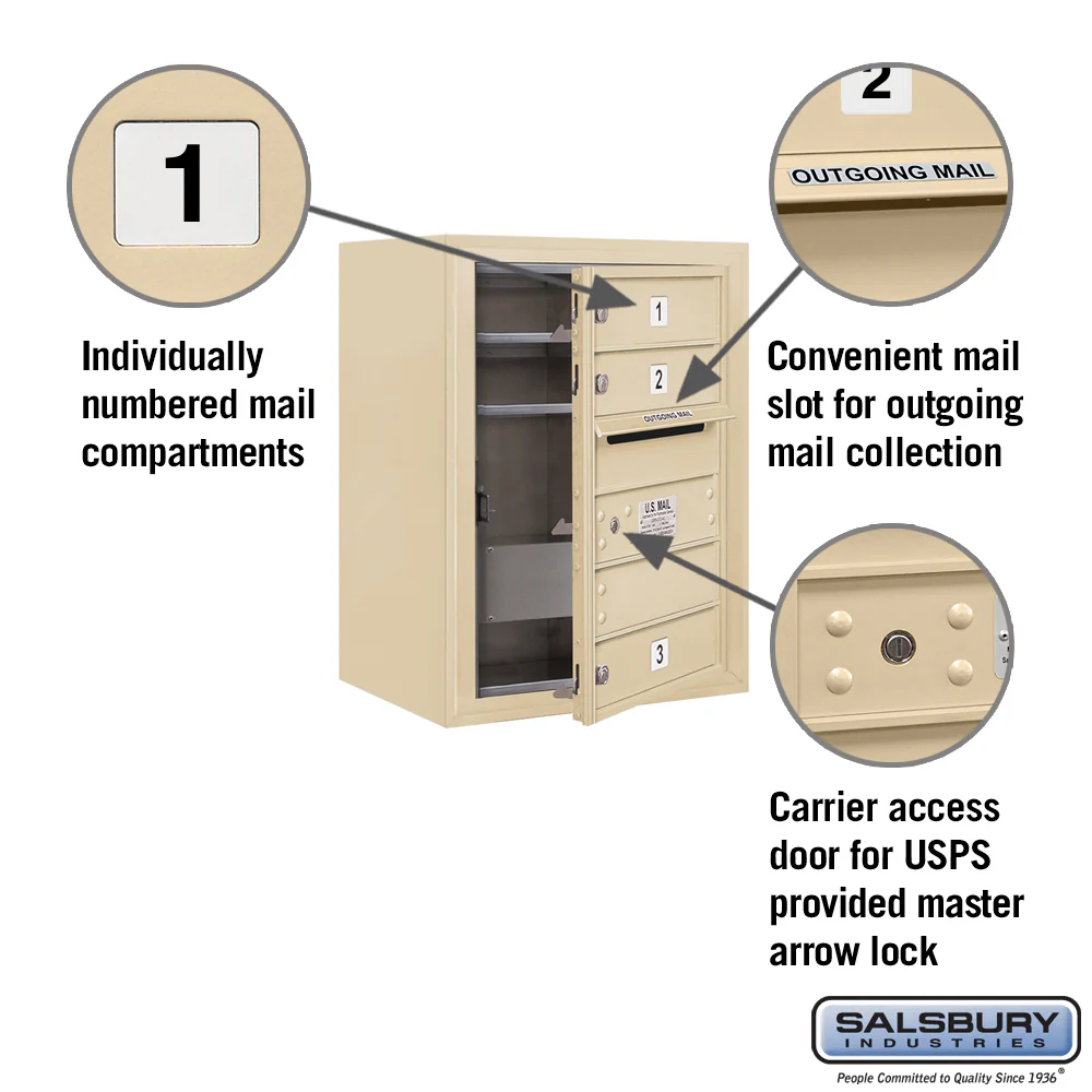 6 Door High Surface Mounted 4C Horizontal Mailbox with USPS Access - Image 2