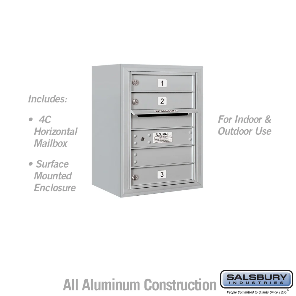 6 Door High Surface Mounted 4C Horizontal Mailbox with USPS Access