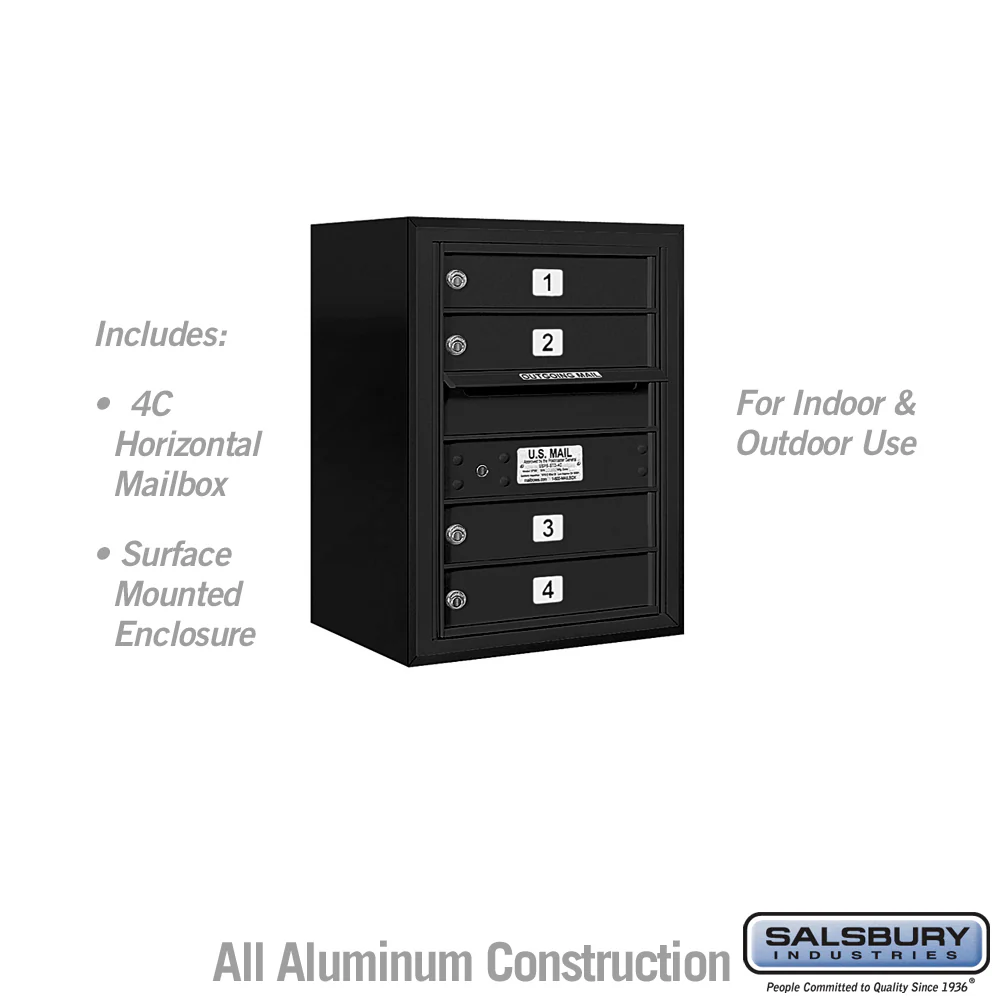 6-Door High Surface Mounted 4C Horizontal Mailbox with USPS Access