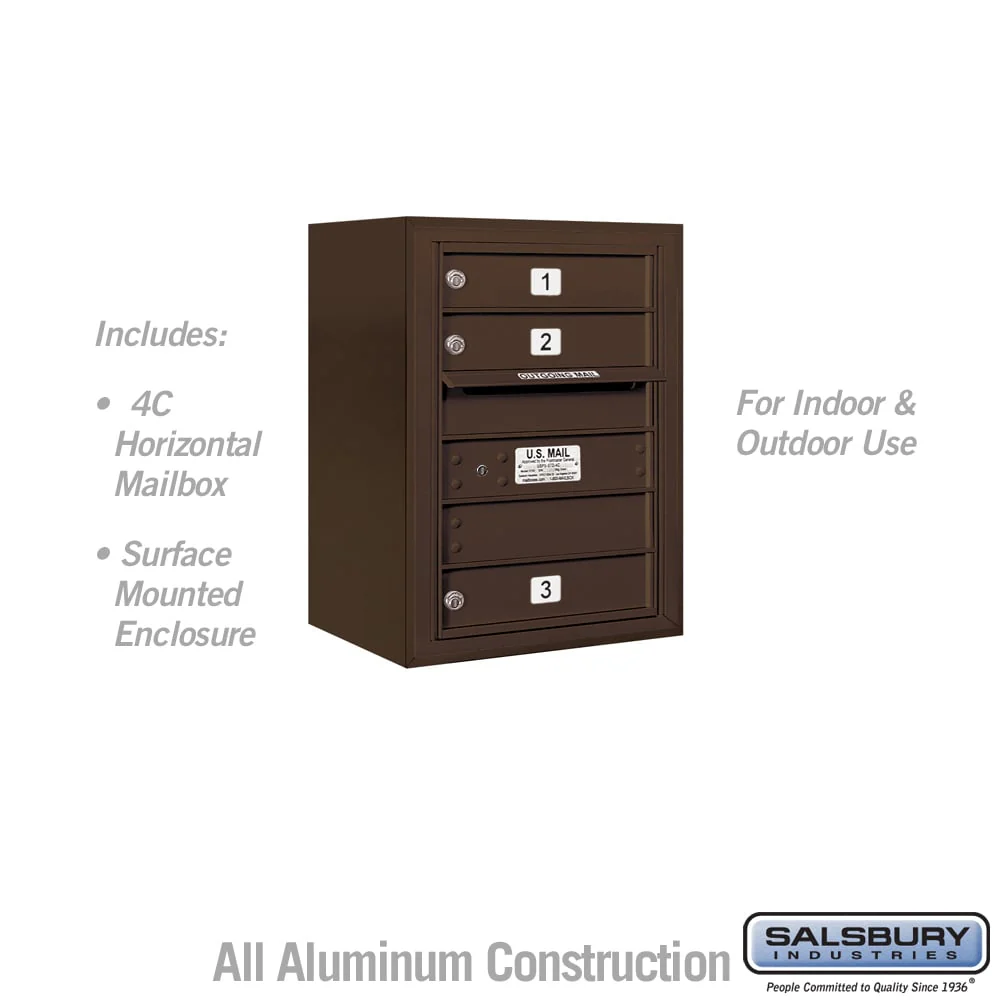 6 Door High Surface Mounted 4C Horizontal Mailbox with USPS Access