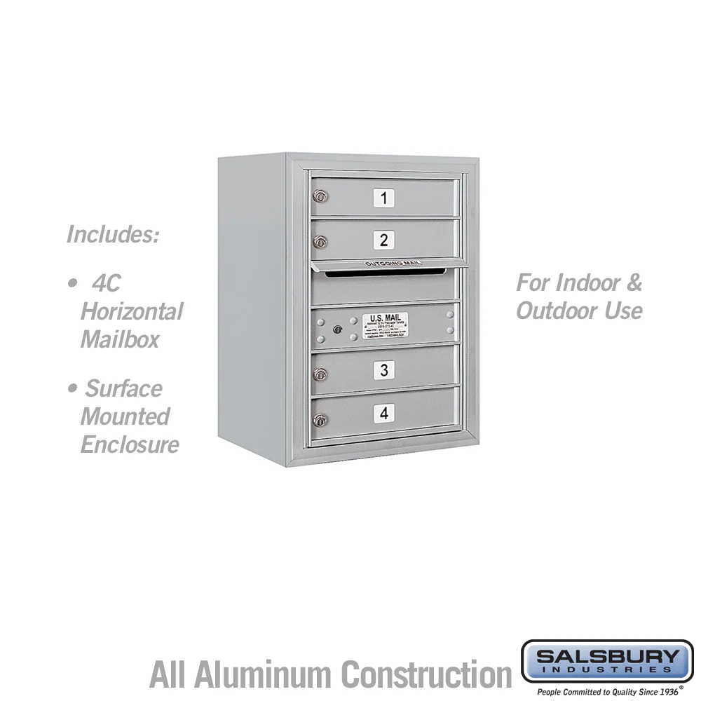 6 Door High Surface Mounted 4C Horizontal Mailbox with USPS Access - Image 5