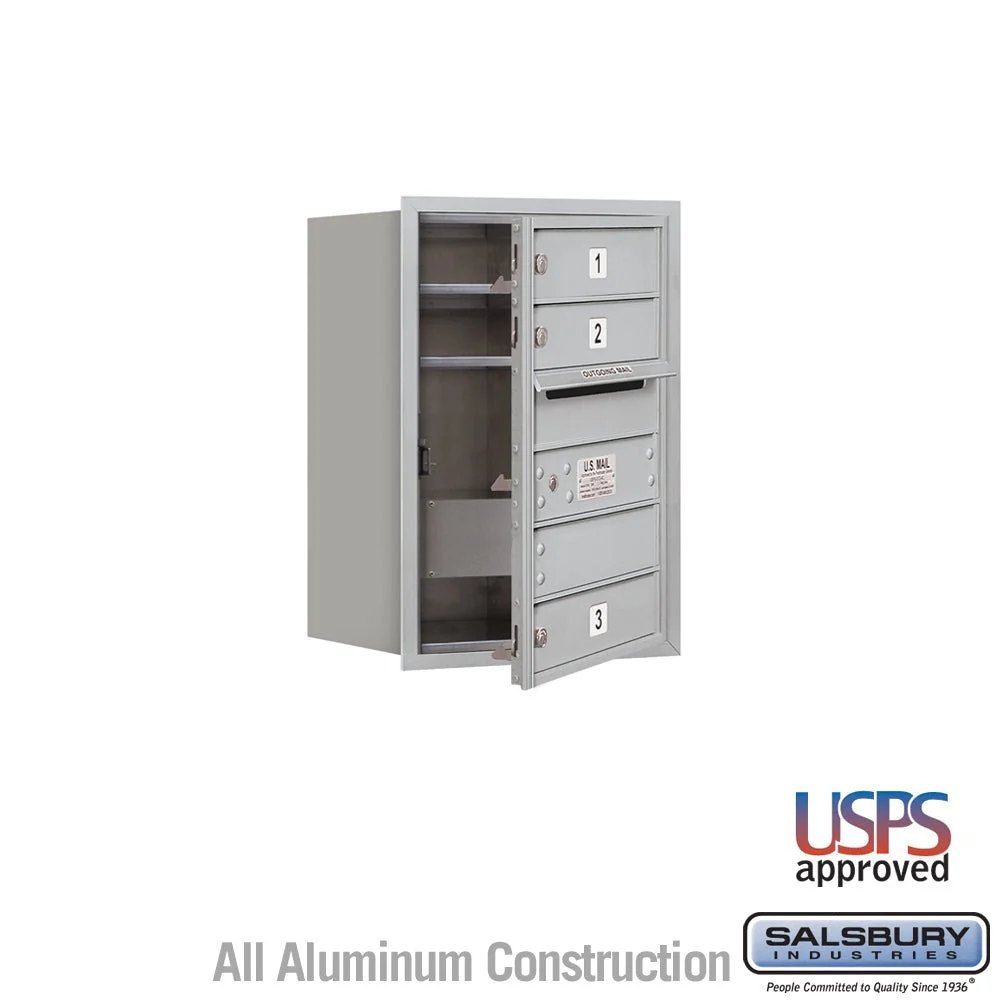 6 Door High Recessed Mounted 4C Horizontal Mailbox with USPS Access - Front Loading