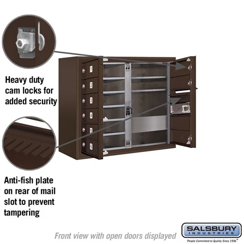 6 Door High Recessed Mounted 4C Horizontal Mailbox with USPS Access - Front Loading - Image 8