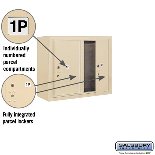 6 Door High Surface Mounted Parcel Locker with USPS Access in Sandstone - Image 6