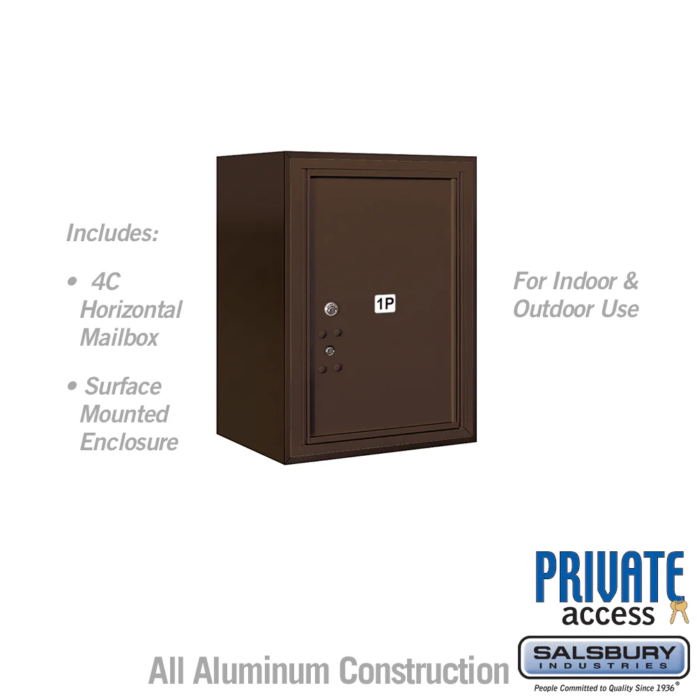6 Door High Surface Mounted 4C Horizontal Parcel Locker with Private Access in Bronze