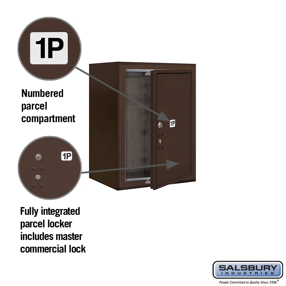 6 Door High Surface Mounted 4C Horizontal Parcel Locker with Private Access in Bronze - Image 2