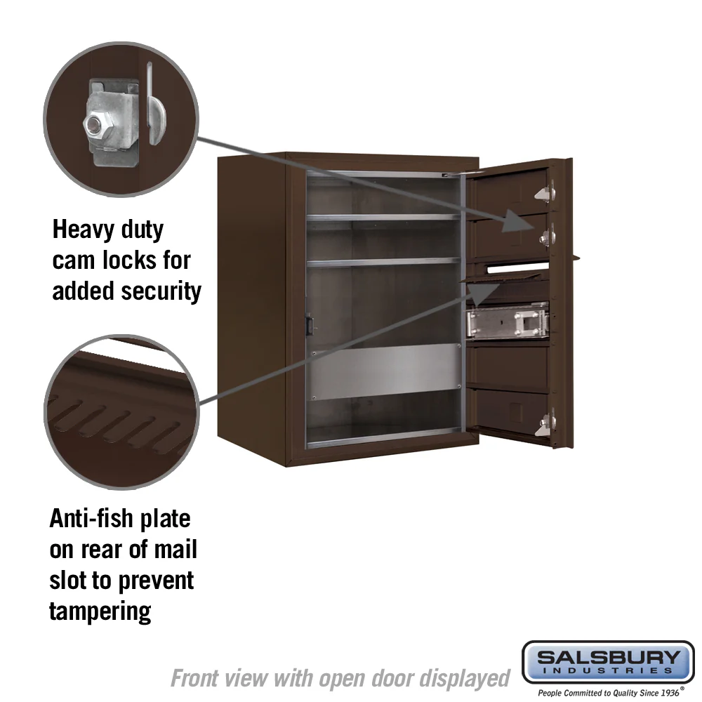 6-Door High Surface Mounted Bronze Mailbox with Private Access - Image 3