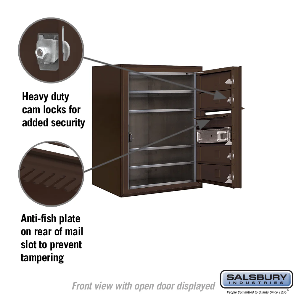 6-Door High Surface Mounted Bronze Mailbox with Private Access - Image 3