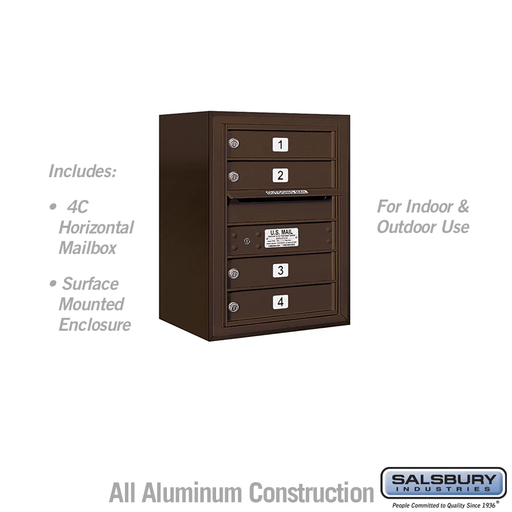 6-Door High Surface Mounted Bronze Mailbox with USPS Access