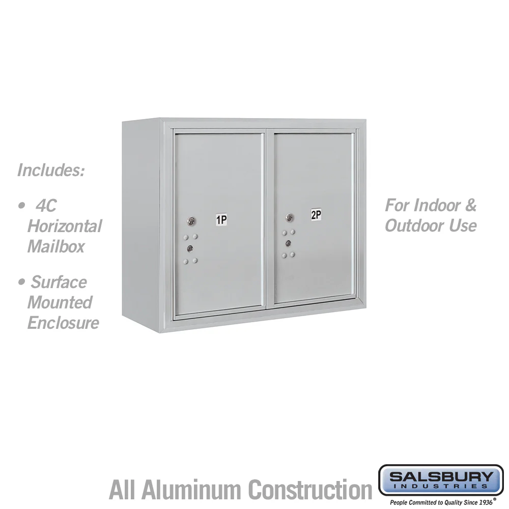 6 Door High Surface Mounted Parcel Locker with 2 Parcel Lockers in Aluminum with USPS Access