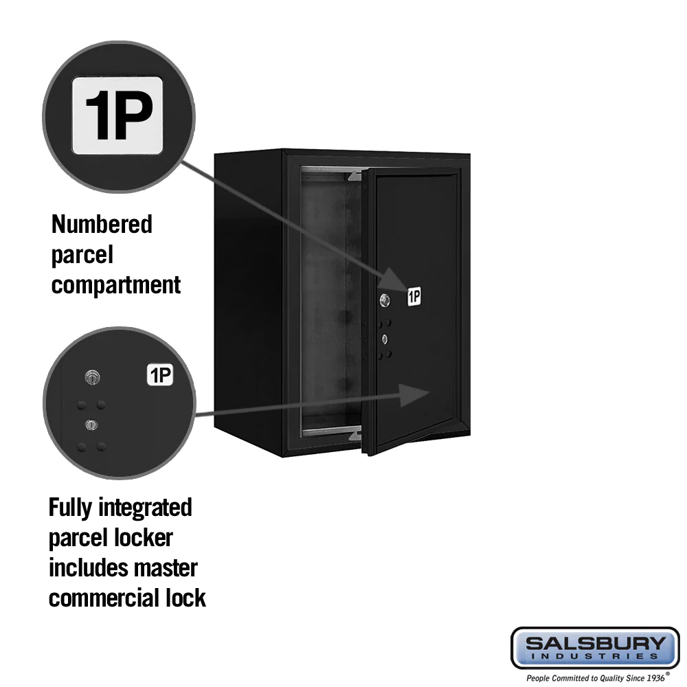 6-Door Surface Mounted Parcel Locker with Private Access in Black - Image 2