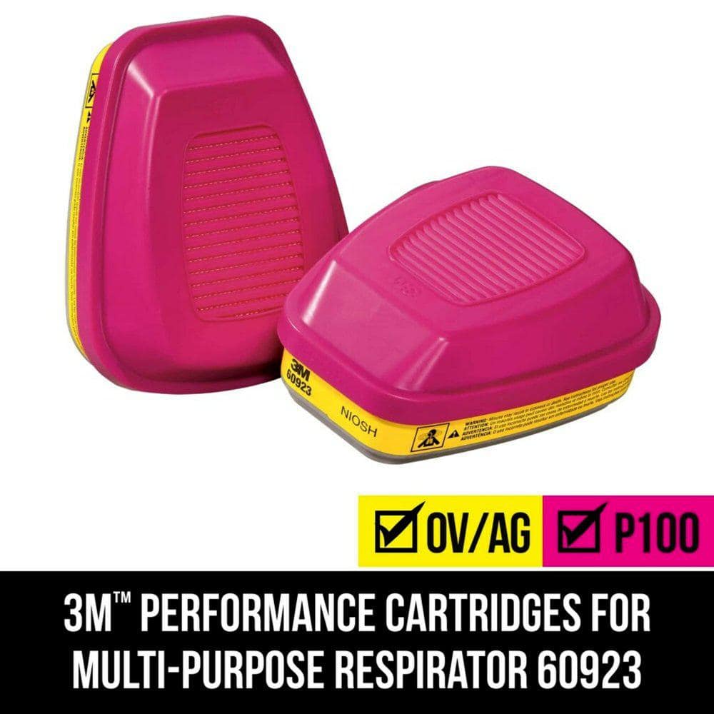 3M 60923HB1-C OV/AG/P100 Replacement Respirator Cartridges, 1 Pair - Image 4