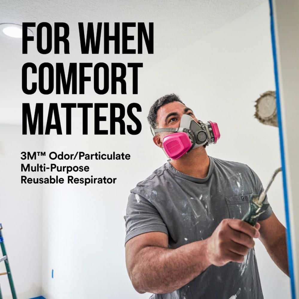 3M Reusable All-Purpose Valved Safety Mask, P100 Household Respirator 65021HA1-C - Image 7