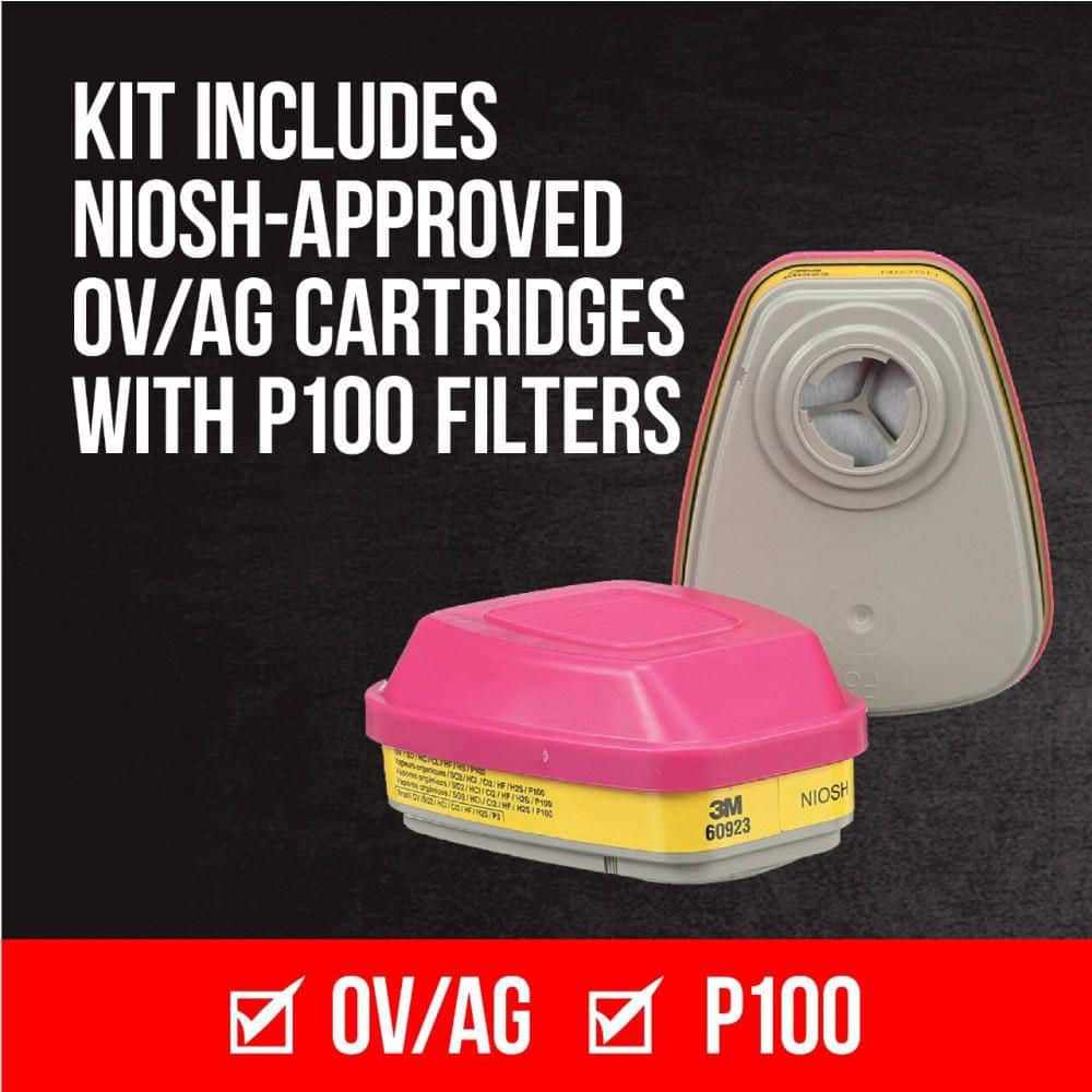3M OV/AG P100 Pro Multi-Purpose Reusable Respirator with Quick Latch, Medium (65023QLHA1-C) - Image 5