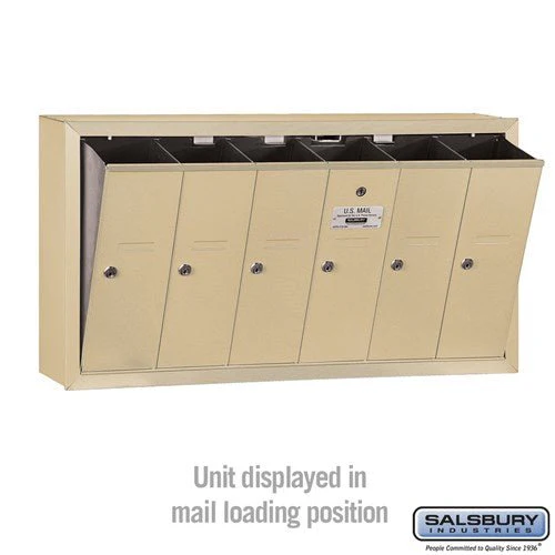 6-Door Sandstone Vertical Mailbox with Master Lock for Private Access - Image 3