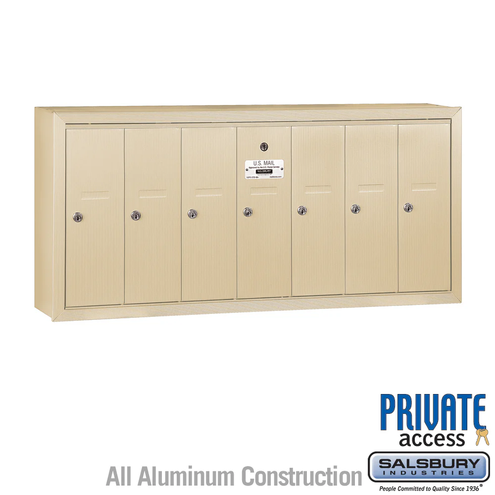 6-Door Sandstone Vertical Mailbox with Master Lock for Private Access - Image 6
