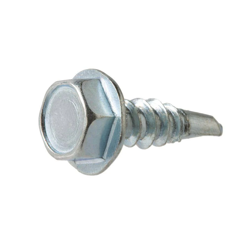 #8 x 1/2 in Galvanized Hex Head Self-Drilling Screw, Heritage Cream (100-Pack) - Image 2