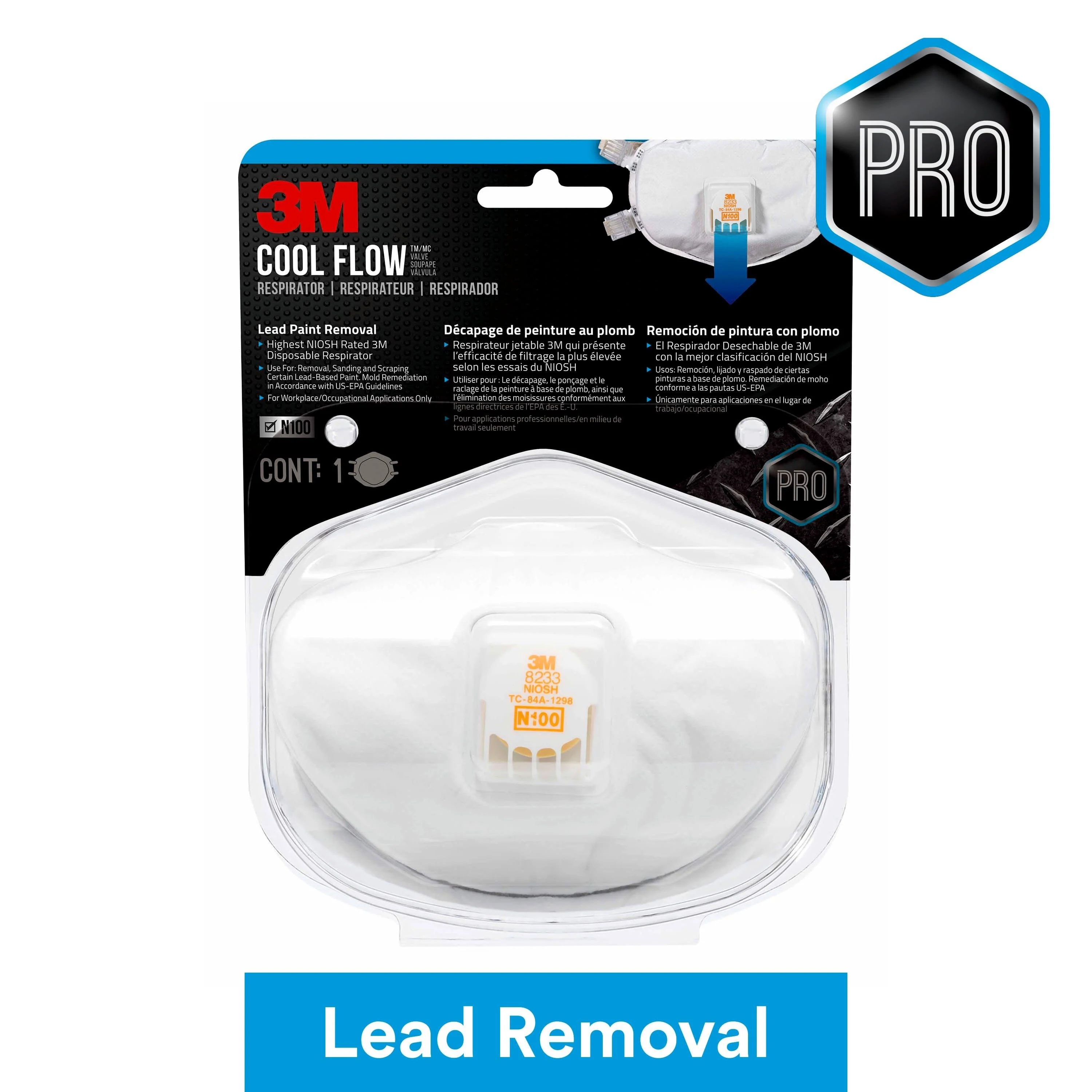 3M 8233 N100 Disposable Sanding & Fiberglass Valved Respirator - Image 4
