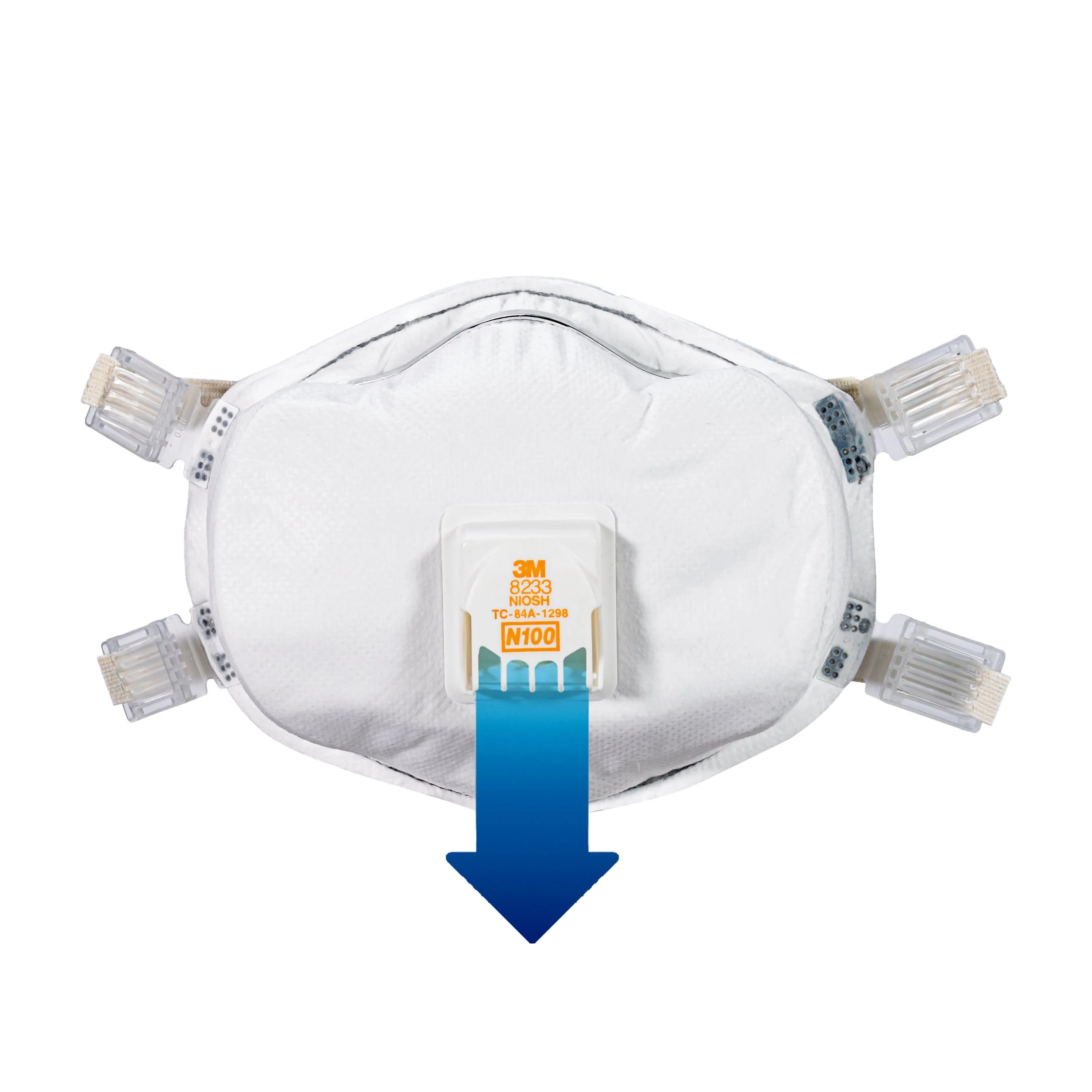 3M 8233 N100 Disposable Sanding & Fiberglass Valved Respirator - Image 5