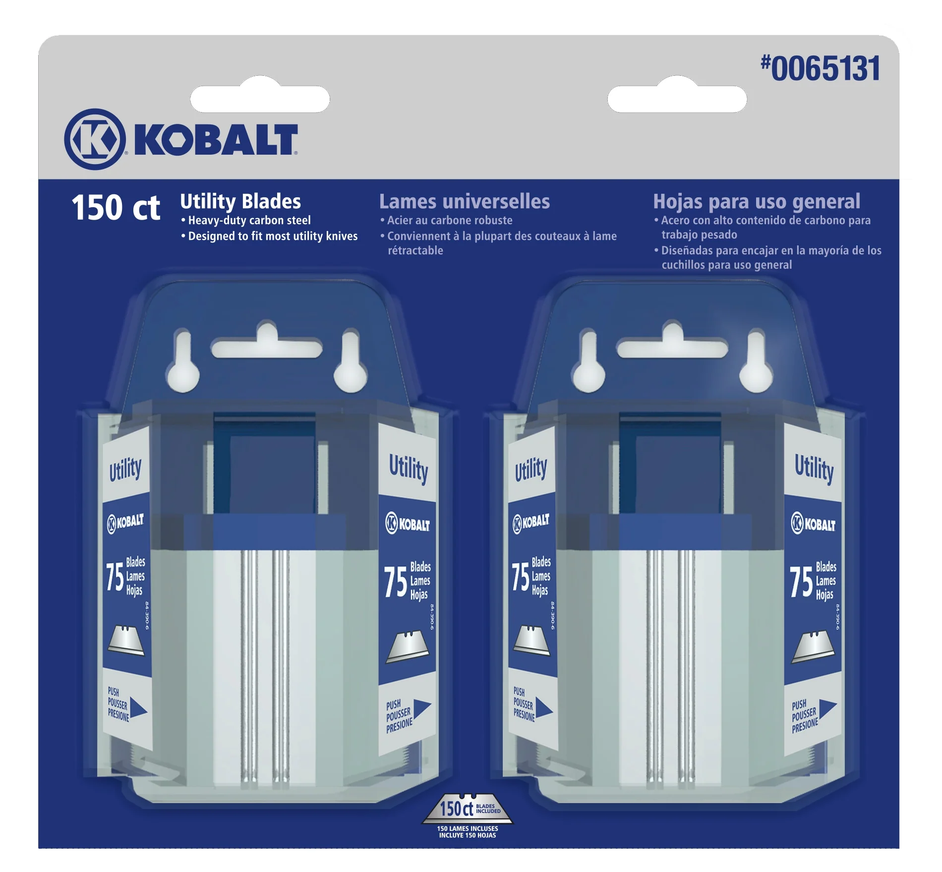 Kobalt Utility Blades Carbon Steel Utility Replacement Blades, 150-Pack
