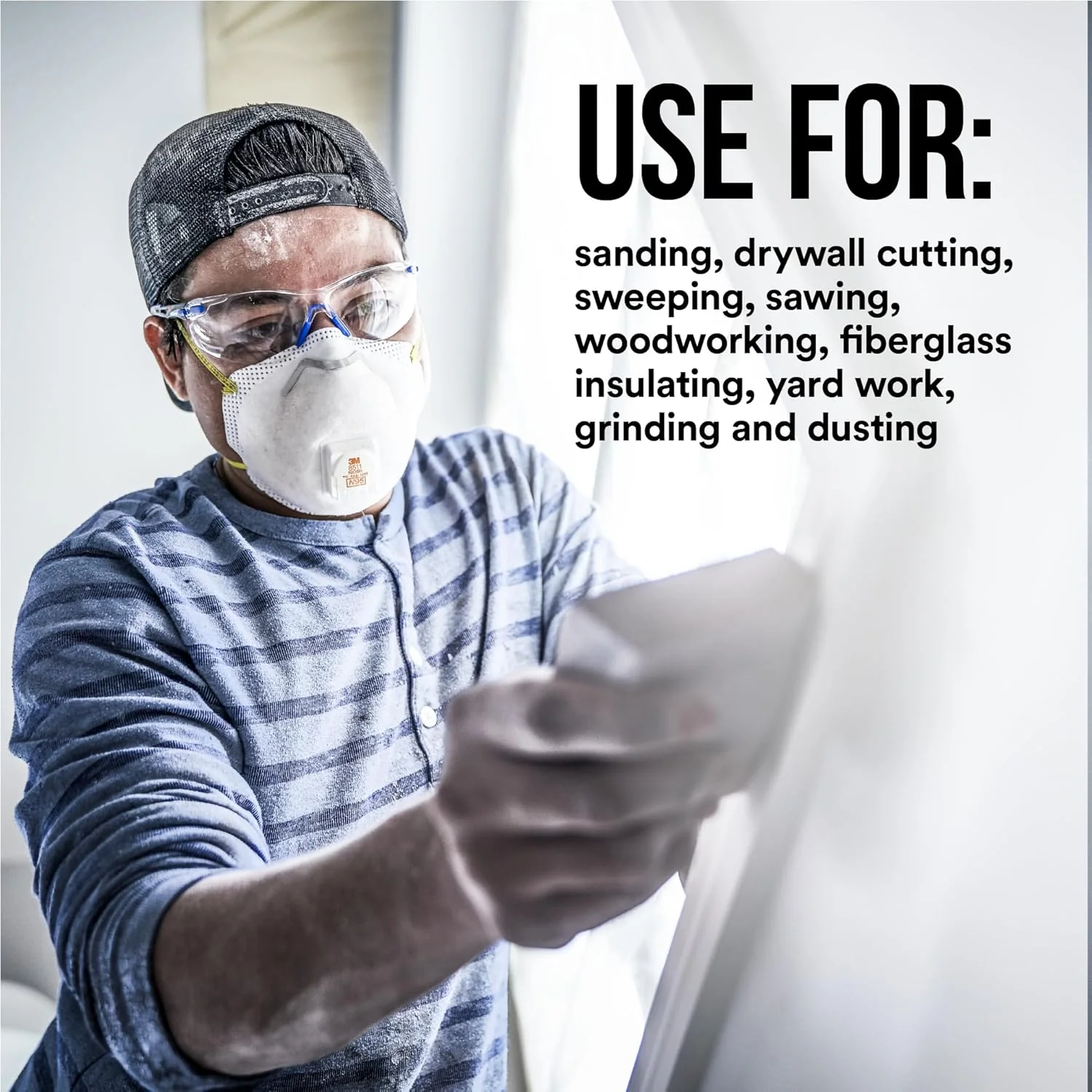 3M 8511 N95 Respirator with Cool Flow Valve, Disposable Sanding & Fiberglass Mask, 2-Pack - Image 7