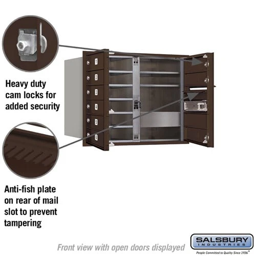 9-Door Bronze Recessed Mounted Mailbox with USPS Access - Image 3