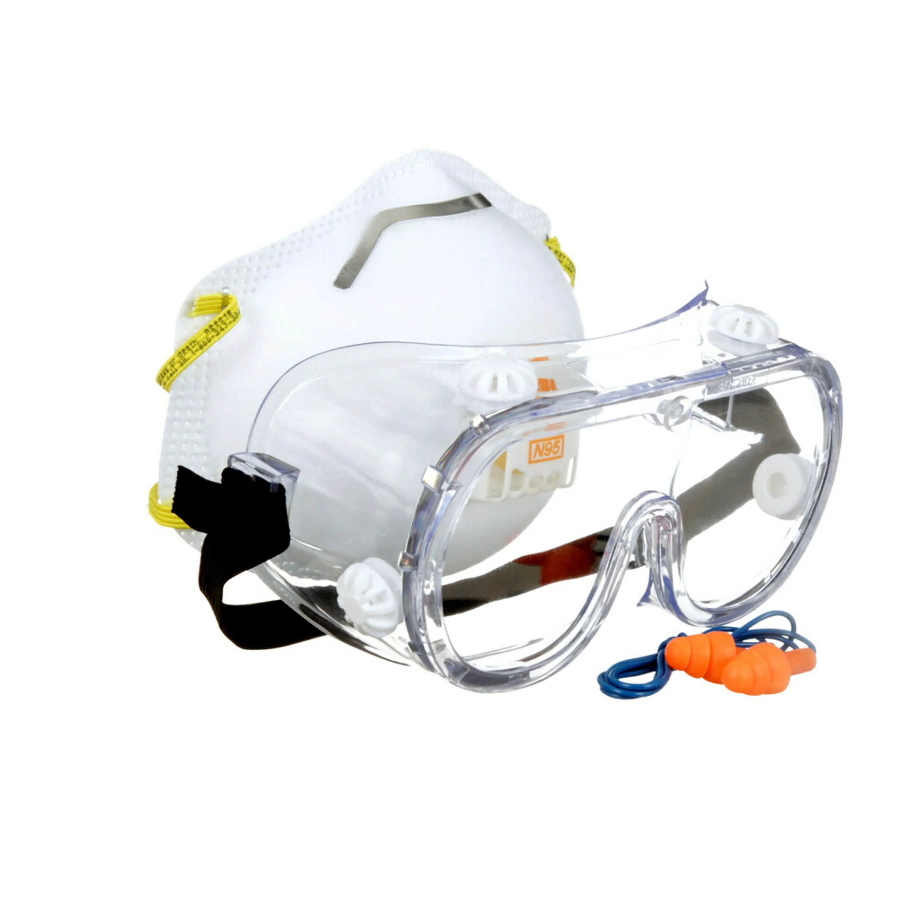 3M Project Safety Kit – Disposable N95 Valved Respirator, Safety Goggles & Corded Earplugs - Image 2