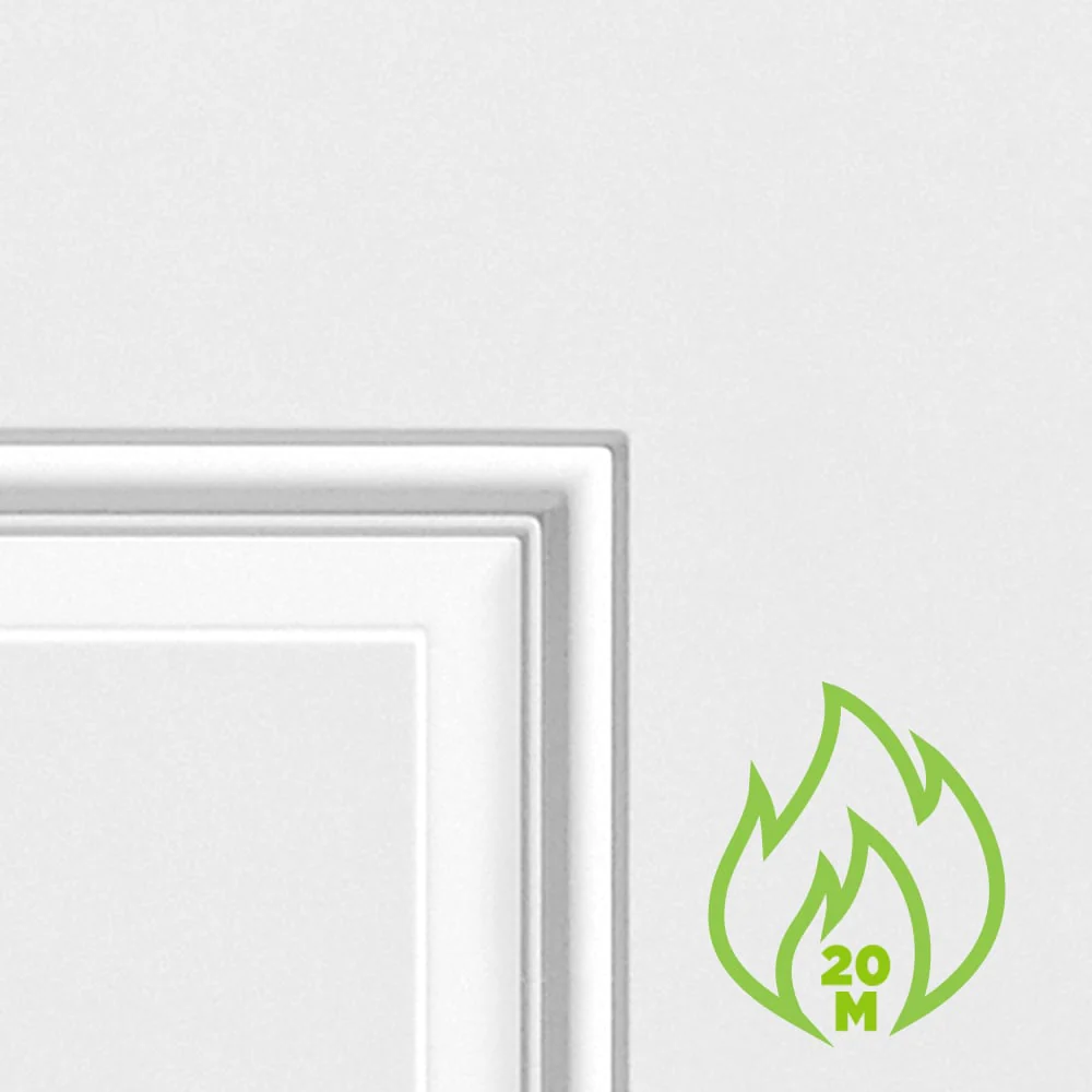 Masonite 32-in x 80-in Steel Right-Hand Inswing Primed Fire-Rated Prehung Single Front Door with Brickmould - Image 2
