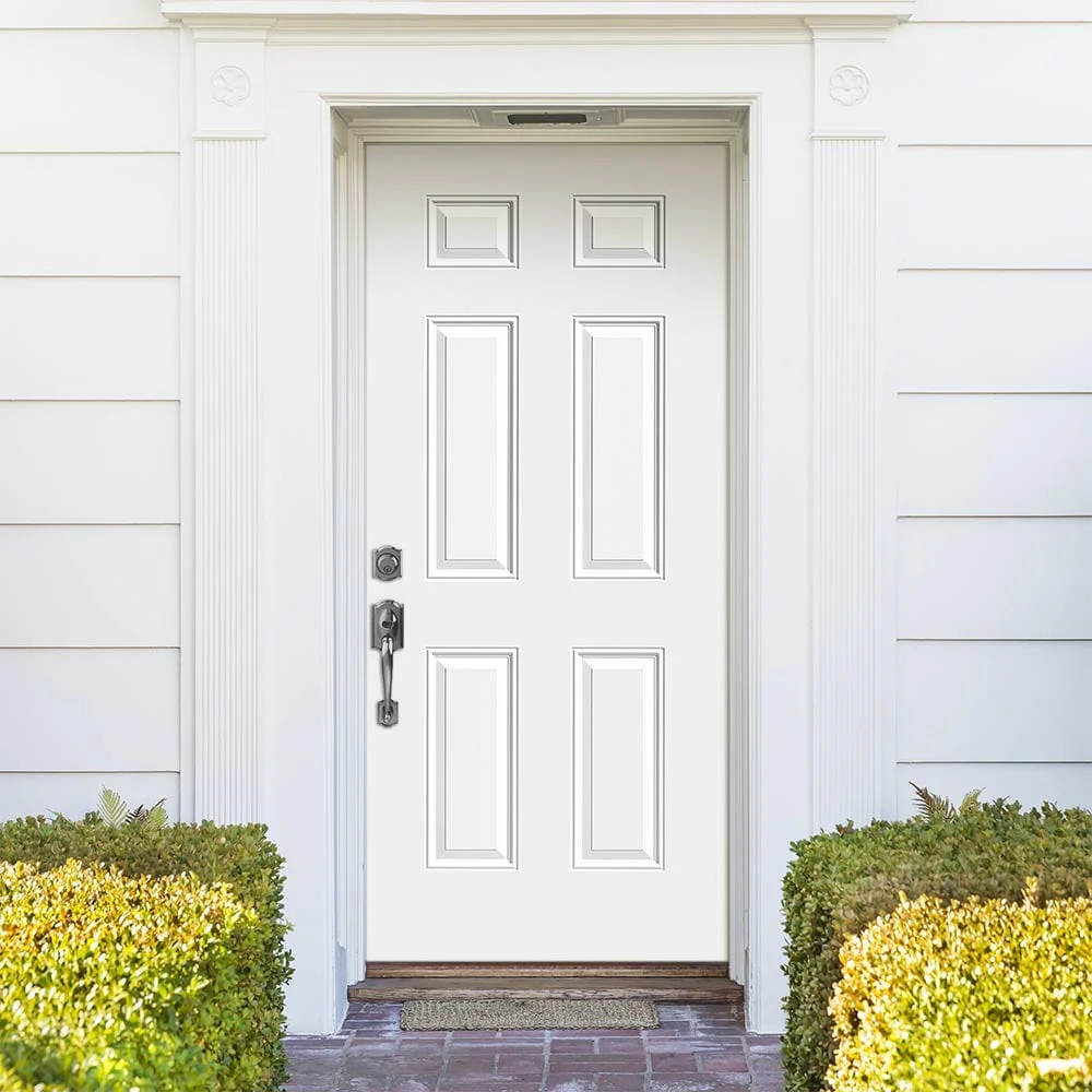 Masonite 32-in x 80-in Steel Right-Hand Inswing Primed Fire-Rated Prehung Single Front Door with Brickmould - Image 3