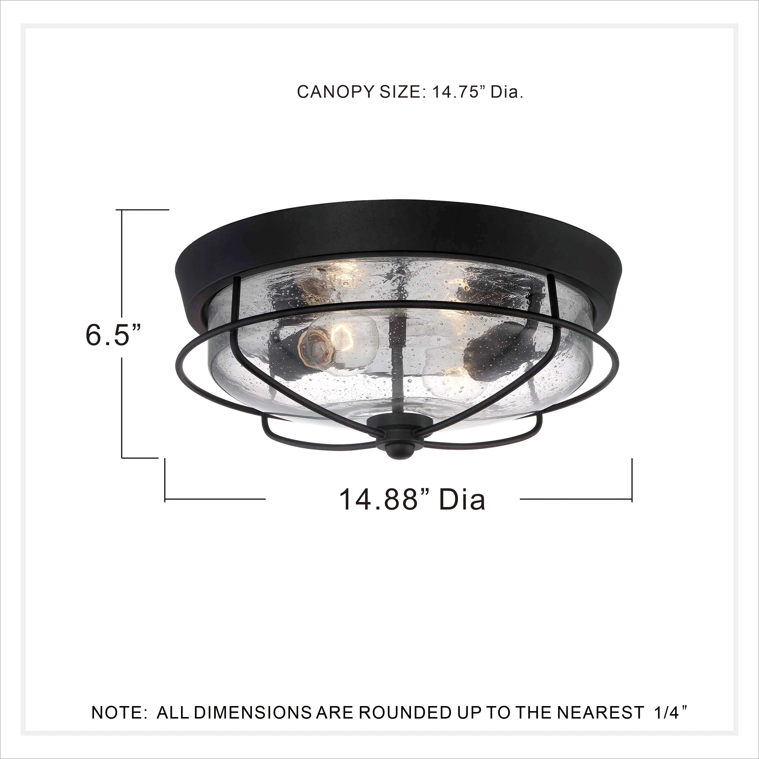 Portfolio Valdara 14.88-in Matte Black Industrial Flush Mount Light - Image 15