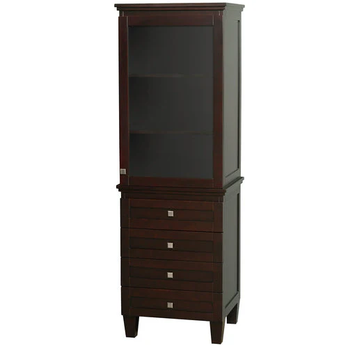 Wyndham Collection Acclaim 24-in W x 72.25-in H x 20-in D Espresso Oak Freestanding Linen Cabinet - Image 2