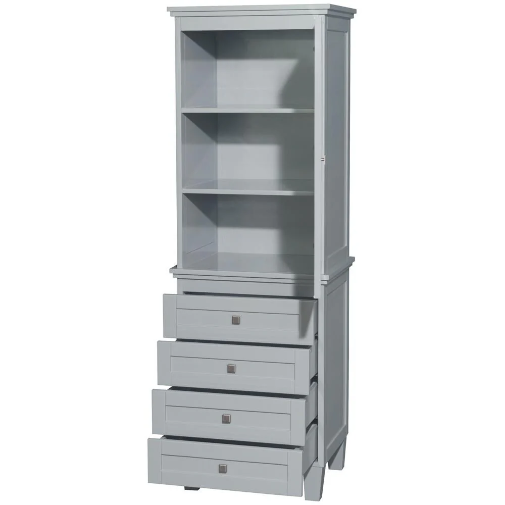 Wyndham Collection Acclaim 24-in W x 72.25-in H x 20-in D Espresso Oak Freestanding Linen Cabinet - Image 5