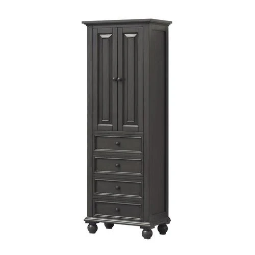 Avanity Thompson 24-in W x 68-in H x 16-in D Charcoal Glaze Poplar Freestanding Linen Cabinet - Image 4