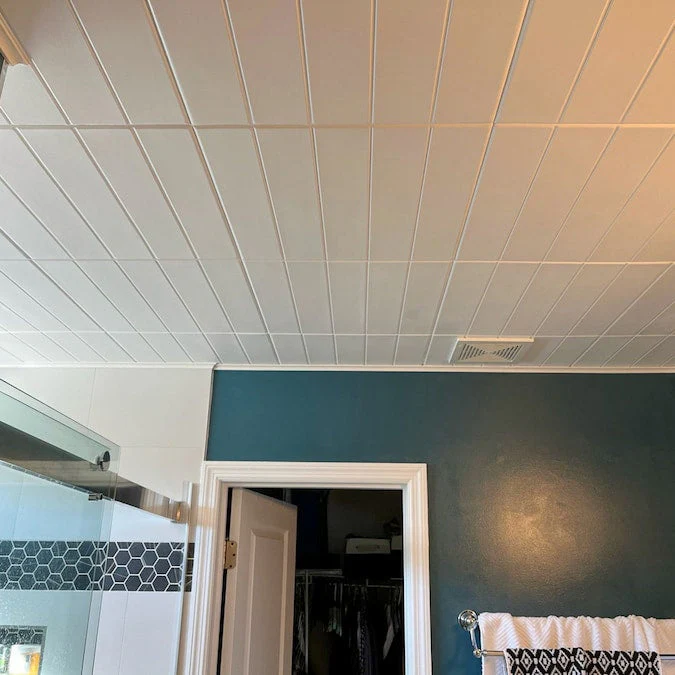 A La Maison Ceilings 1.67-ft x 1.67-ft Beadboard Plain White Polystyrene Surface-mount Ceiling Tile (8-Pack, 21.6-sq ft / Case) - Image 7