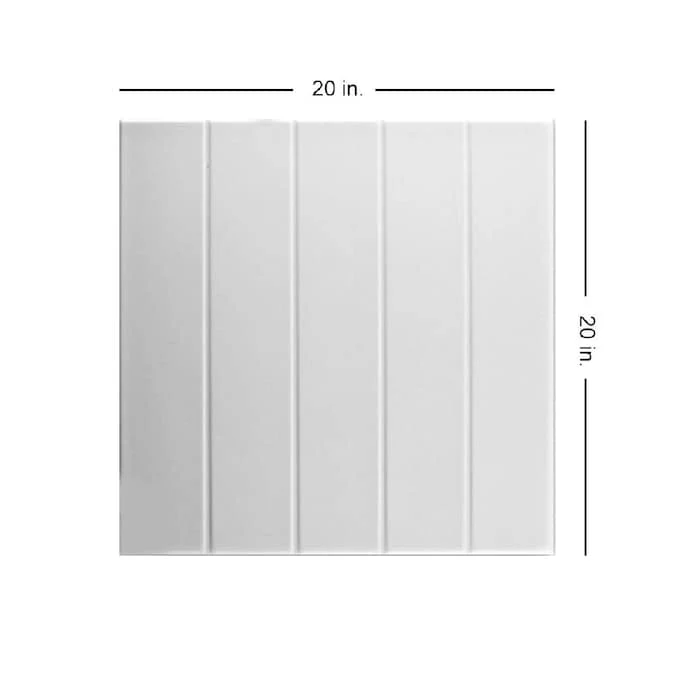 A La Maison Ceilings 1.67-ft x 1.67-ft Beadboard Plain White Polystyrene Surface-mount Ceiling Tile (8-Pack, 21.6-sq ft / Case) - Image 8