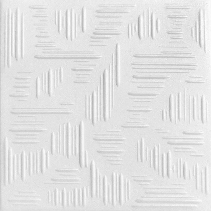 A La Maison Ceilings 1.67-ft x 1.67-ft Country Wheat Plain White Polystyrene Surface-mount Ceiling Tile (8-Pack, 21.6-sq ft / Case)