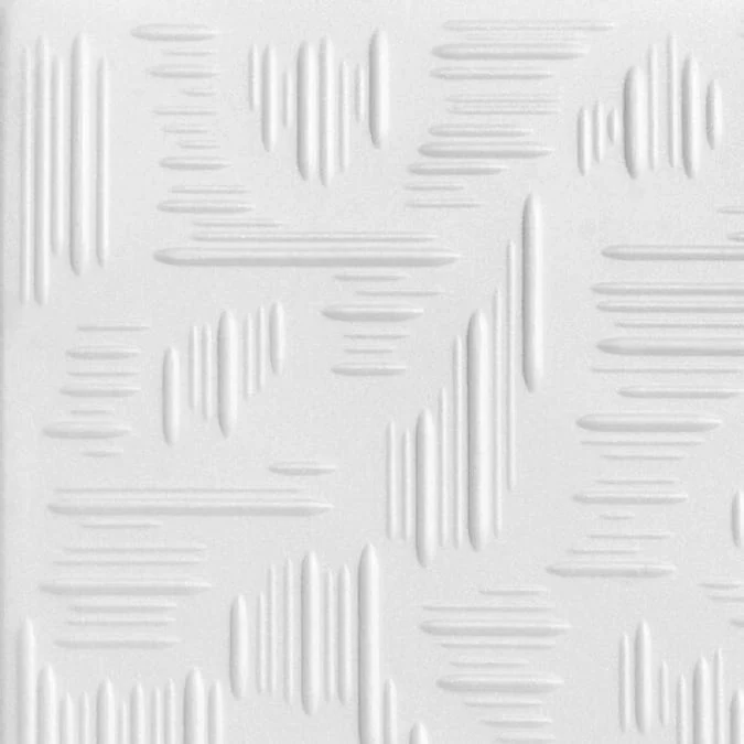 A La Maison Ceilings 1.67-ft x 1.67-ft Country Wheat Plain White Polystyrene Surface-mount Ceiling Tile (8-Pack, 21.6-sq ft / Case) - Image 2