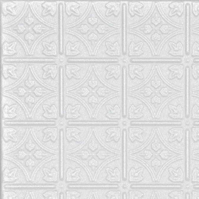 A La Maison Ceilings 1.67-ft x 1.67-ft Emma's Flowers Plain White Polystyrene Surface-mount Ceiling Tile (8-Pack, 21.6-sq ft / Case) - Image 2
