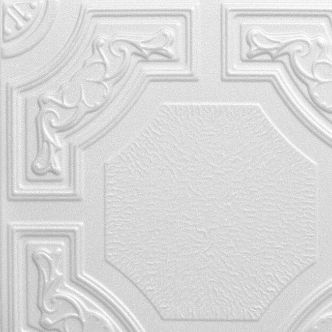 A La Maison Ceilings 1.67-ft x 1.67-ft Evergreen Plain White Polystyrene Surface-mount Ceiling Tile (8-Pack, 21.6-sq ft / Case) - Image 2