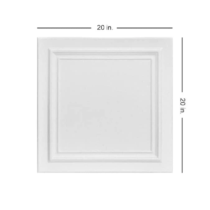 A La Maison Ceilings 1.67-ft x 1.67-ft Line Art Plain White Polystyrene Surface-mount Ceiling Tile (8-Pack, 21.6-sq ft / Case) - Image 11