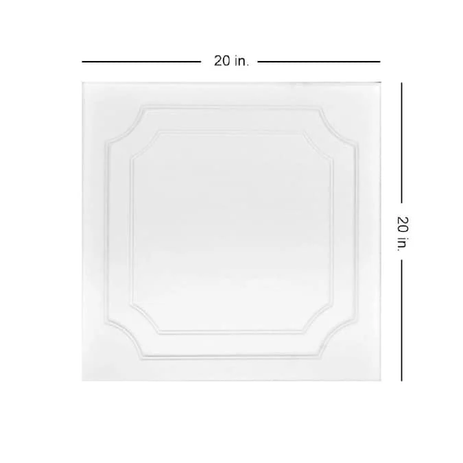 A La Maison Ceilings 1.67-ft x 1.67-ft The Virginian Plain White Polystyrene Surface-mount Ceiling Tile (8-Pack, 21.6-sq ft / Case) - Image 9